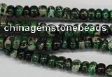CDT160 15.5 inches 3*6mm rondelle dyed aqua terra jasper beads