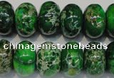 CDT165 15.5 inches 11*18mm rondelle dyed aqua terra jasper beads
