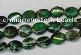 CDT179 15.5 inches 8*10mm oval dyed aqua terra jasper beads