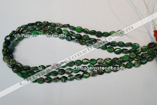 CDT179 15.5 inches 8*10mm oval dyed aqua terra jasper beads
