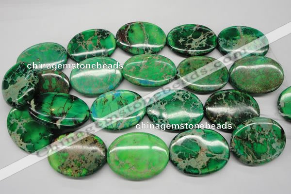 CDT188 15.5 inches 30*40mm oval dyed aqua terra jasper beads