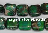 CDT193 15.5 inches 14*14mm square dyed aqua terra jasper beads