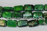 CDT198 15.5 inches 8*12mm rectangle dyed aqua terra jasper beads