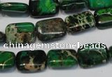 CDT199 15.5 inches 10*14mm rectangle dyed aqua terra jasper beads