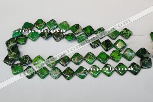 CDT201 15.5 inches 16*16mm diamond dyed aqua terra jasper beads