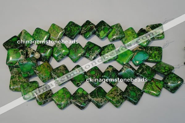 CDT207 15.5 inches 20*20mm diamond dyed aqua terra jasper beads