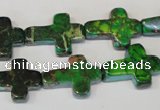 CDT209 15.5 inches 15*20mm cross dyed aqua terra jasper beads