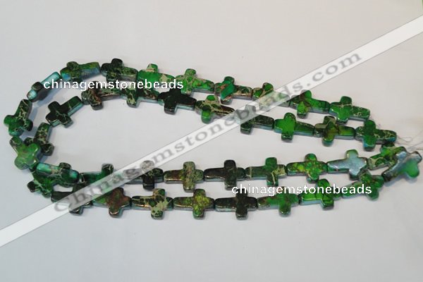 CDT209 15.5 inches 15*20mm cross dyed aqua terra jasper beads