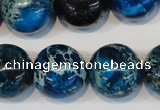 CDT222 15.5 inches 20mm round dyed aqua terra jasper beads