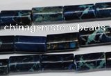 CDT228 15.5 inches 8*16mm tube dyed aqua terra jasper beads