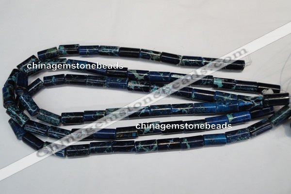 CDT228 15.5 inches 8*16mm tube dyed aqua terra jasper beads