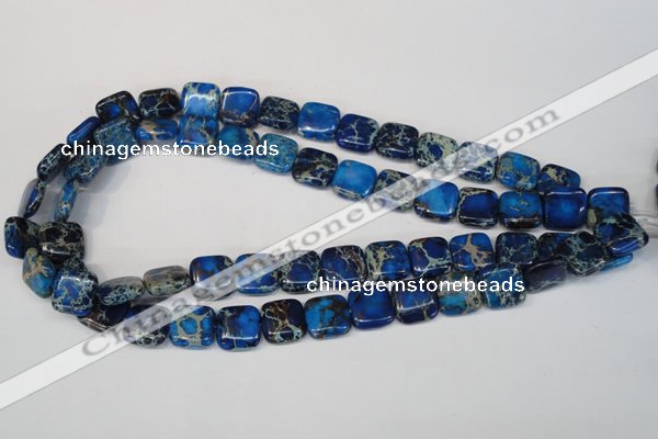 CDT238 15.5 inches 14*14mm square dyed aqua terra jasper beads