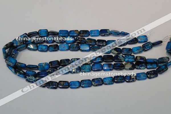 CDT244 15.5 inches 10*14mm rectangle dyed aqua terra jasper beads