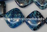 CDT252 15.5 inches 20*20mm diamond dyed aqua terra jasper beads