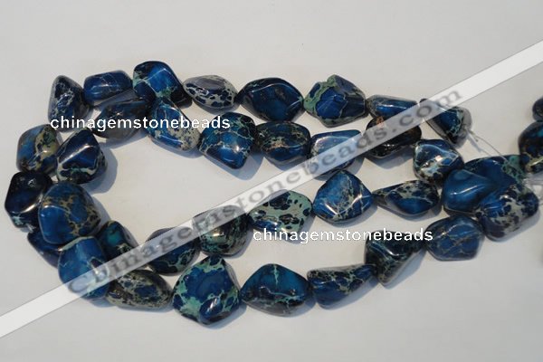 CDT262 15.5 inches 18*20mm nugget dyed aqua terra jasper beads