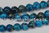 CDT266 15.5 inches 8mm round dyed aqua terra jasper beads