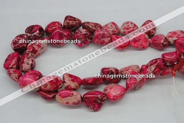 CDT27 15.5 inches 20*25mm nuggets dyed aqua terra jasper beads