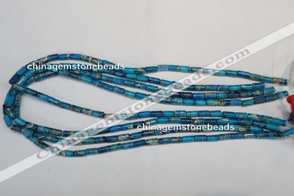 CDT278 15.5 inches 4*8mm tube dyed aqua terra jasper beads