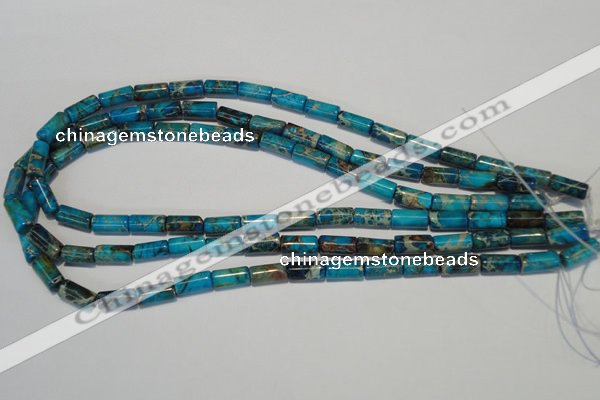 CDT279 15.5 inches 6*12mm tube dyed aqua terra jasper beads