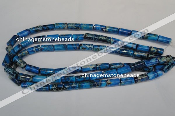 CDT282 15.5 inches 8*17mm tube dyed aqua terra jasper beads