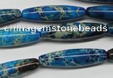 CDT291 15.5 inches 8*30mm rice dyed aqua terra jasper beads