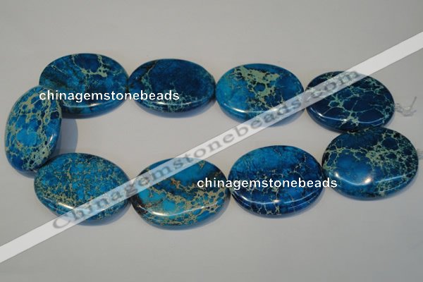 CDT320 15.5 inches 35*45mm oval dyed aqua terra jasper beads