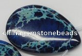 CDT346 Top-drilled 40*60mm flat teardrop dyed aqua terra jasper beads