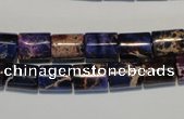 CDT380 15.5 inches 8*10mm tube dyed aqua terra jasper beads