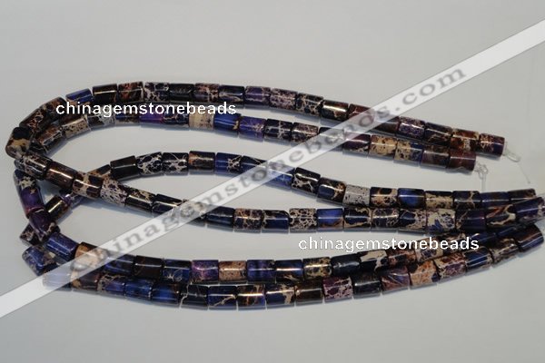 CDT380 15.5 inches 8*10mm tube dyed aqua terra jasper beads