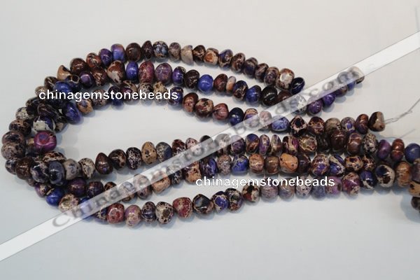CDT391 15.5 inches 8*12mm nugget dyed aqua terra jasper beads