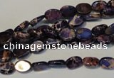 CDT414 15.5 inches 6*8mm oval dyed aqua terra jasper beads