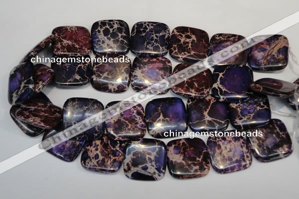 CDT430 15.5 inches 30*30mm square dyed aqua terra jasper beads