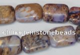 CDT437 15.5 inches 13*18mm rectangle dyed aqua terra jasper beads
