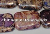 CDT440 15.5 inches 20*30mm rectangle dyed aqua terra jasper beads