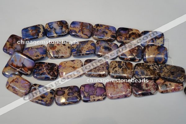 CDT440 15.5 inches 20*30mm rectangle dyed aqua terra jasper beads