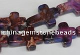 CDT450 15.5 inches 15*20mm cross dyed aqua terra jasper beads