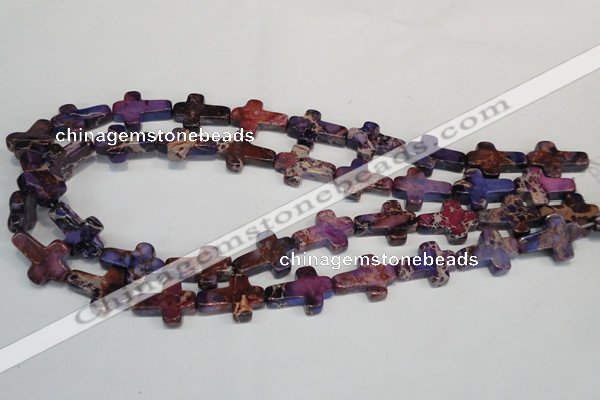 CDT450 15.5 inches 15*20mm cross dyed aqua terra jasper beads