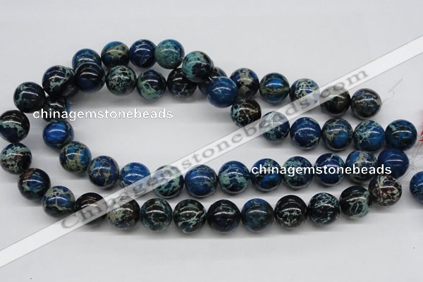 CDT47 15.5 inches 16mm round dyed aqua terra jasper beads wholesale