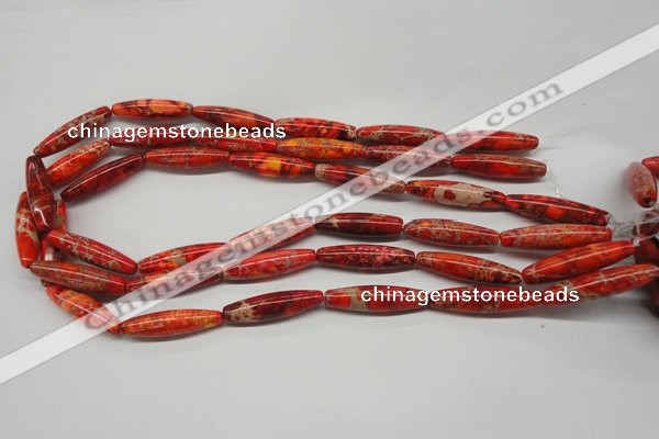 CDT513 15.5 inches 8*31mm rice dyed aqua terra jasper beads