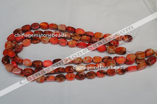 CDT528 15.5 inches 10*14mm oval dyed aqua terra jasper beads