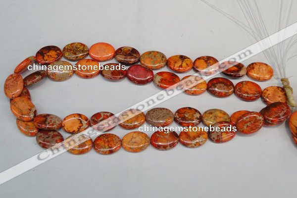 CDT532 15.5 inches 15*20mm oval dyed aqua terra jasper beads