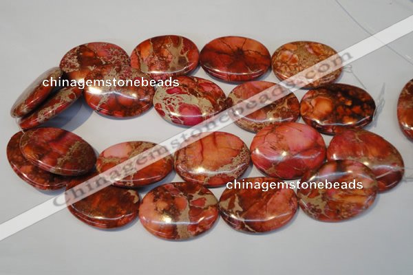 CDT536 15.5 inches 30*40mm oval dyed aqua terra jasper beads