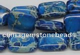 CDT55 15.5 inches 13*18mm rectangle dyed aqua terra jasper beads