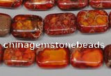 CDT553 15.5 inches 12*16mm rectangle dyed aqua terra jasper beads