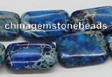 CDT56 15.5 inches 18*25mm rectangle dyed aqua terra jasper beads