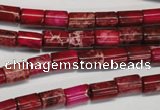 CDT590 15.5 inches 6*8mm tube dyed aqua terra jasper beads