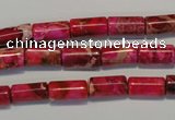CDT591 15.5 inches 6*12mm tube dyed aqua terra jasper beads