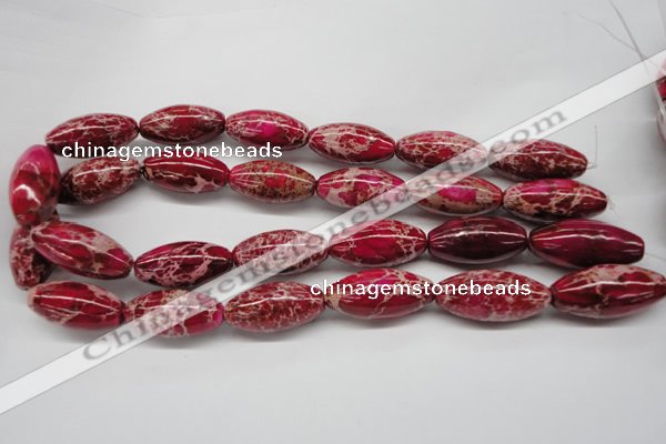 CDT609 15.5 inches 15*30mm rice dyed aqua terra jasper beads