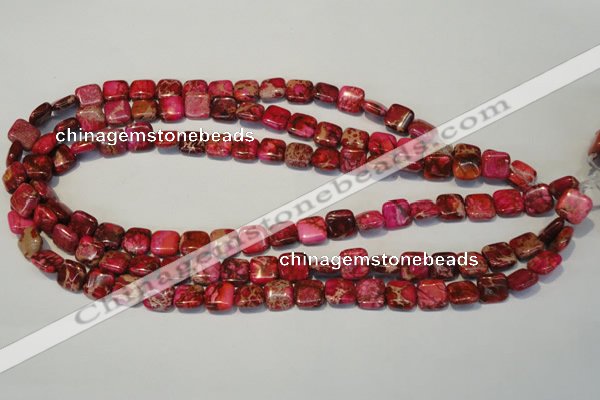 CDT620 15.5 inches 10*10mm square dyed aqua terra jasper beads