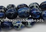 CDT63 15.5 inches 12*15mm nuggets dyed aqua terra jasper beads
